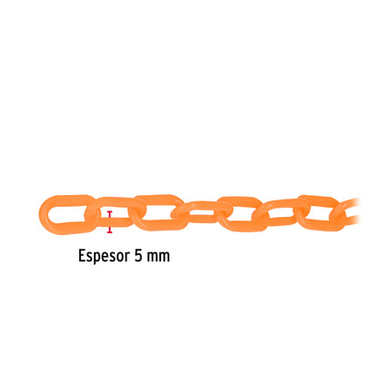 CAPL-5A Metro de cadena de plástico de 5mm, naranja