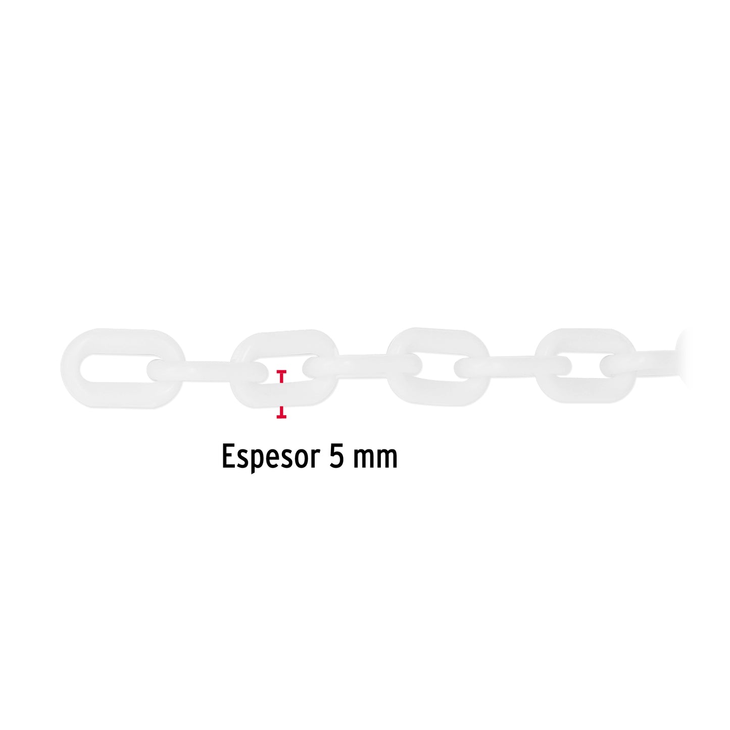 CAPL-5B Metro de cadena de plástico de 5mm, blanca