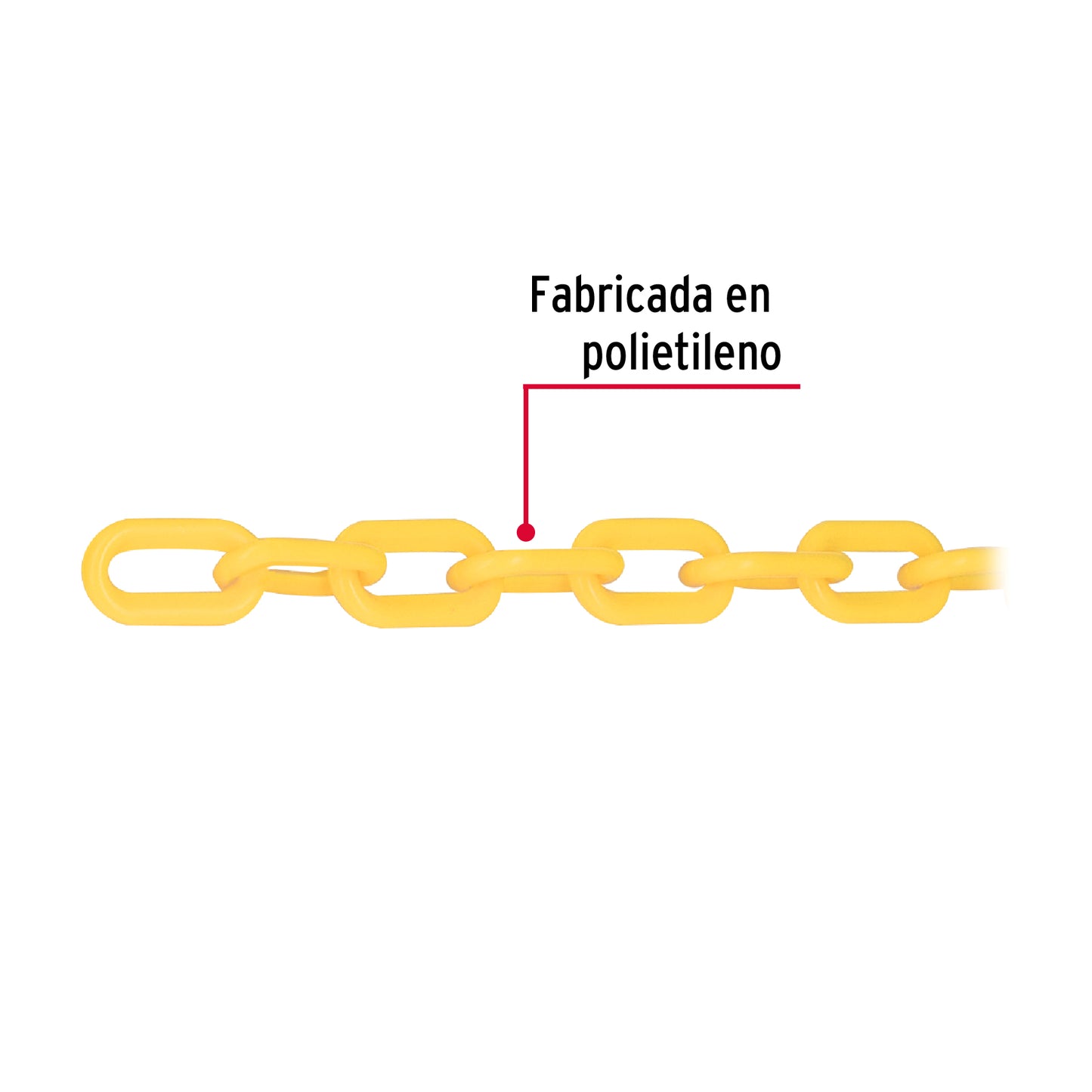 CAPL-5M Metro de cadena de plástico de 5mm, amarilla