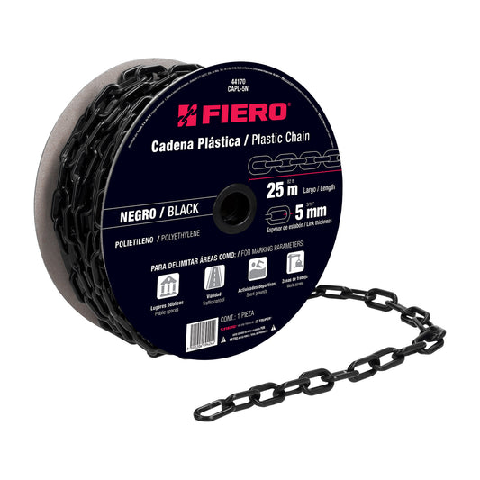 CAPL-5N Metro de cadena de plástico de 5 mm, negra