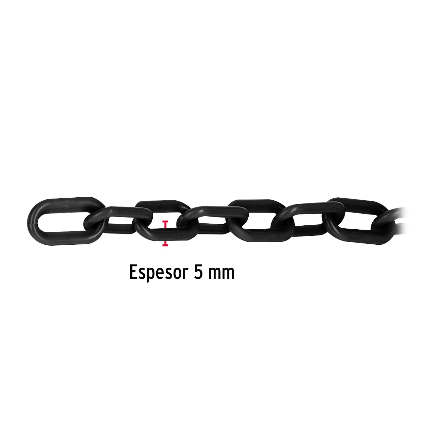 CAPL-5N Metro de cadena de plástico de 5 mm, negra