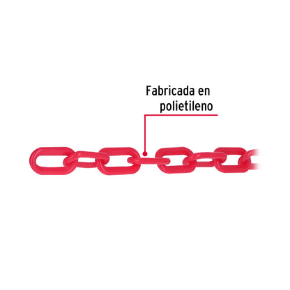 CAPL-5R Metro de cadena de plástico de 5mm, roja