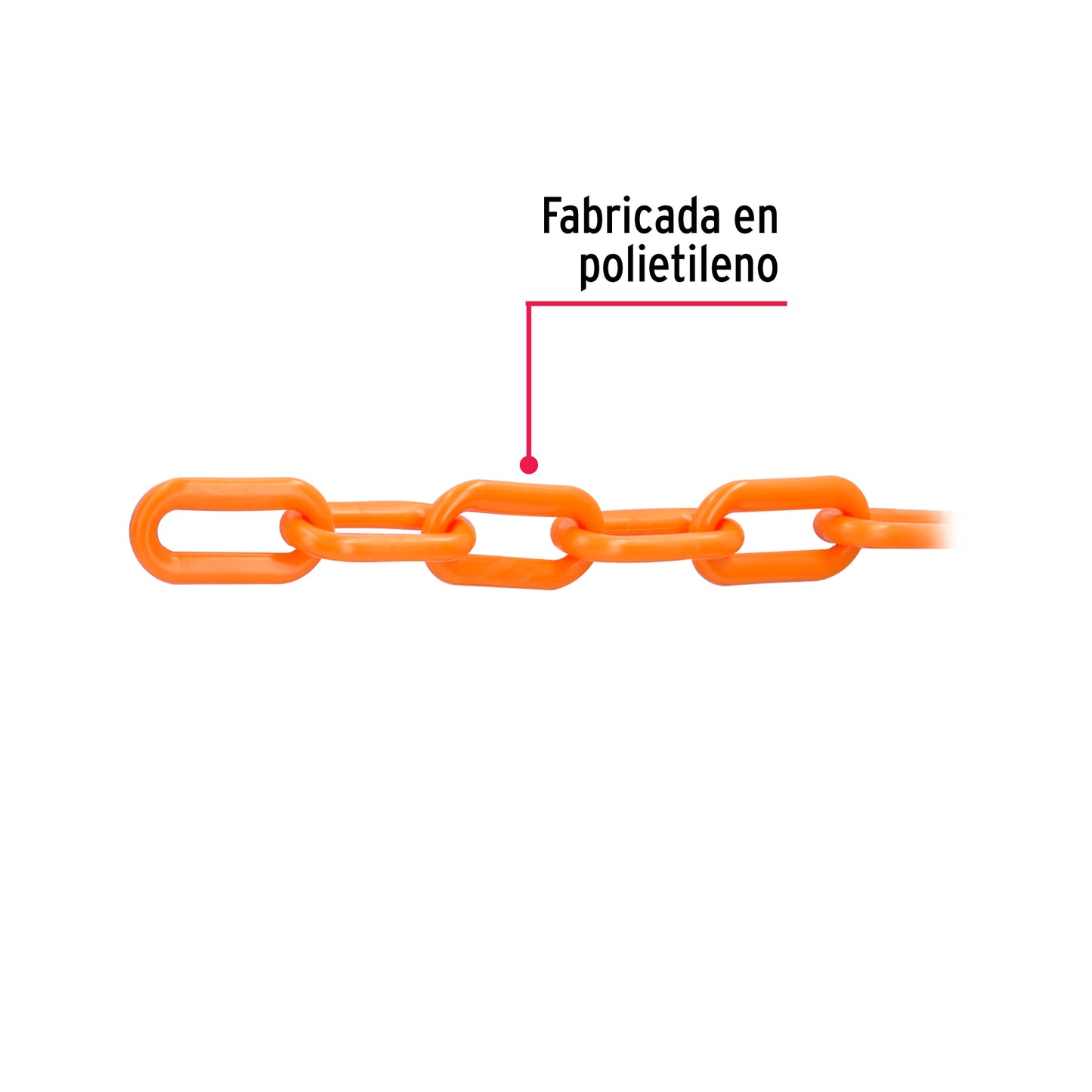CAPL-8A Metro de cadena de plástico de 8mm, naranja