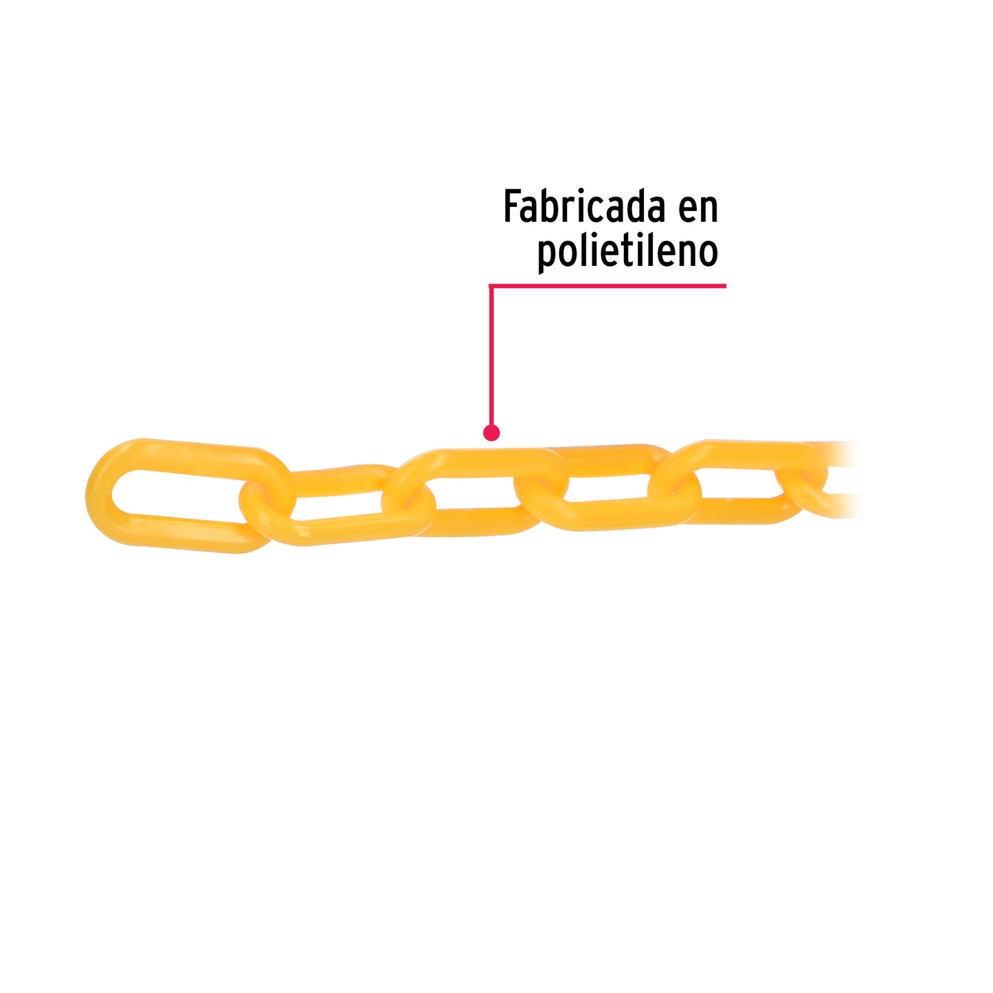 CAPL-8M Metro de cadena de plástico de 8mm, amarilla