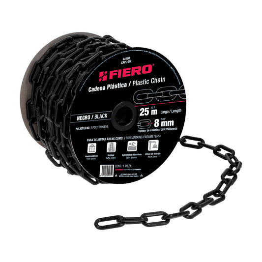 CAPL-8N Metro de cadena de plástico de 8mm, negra