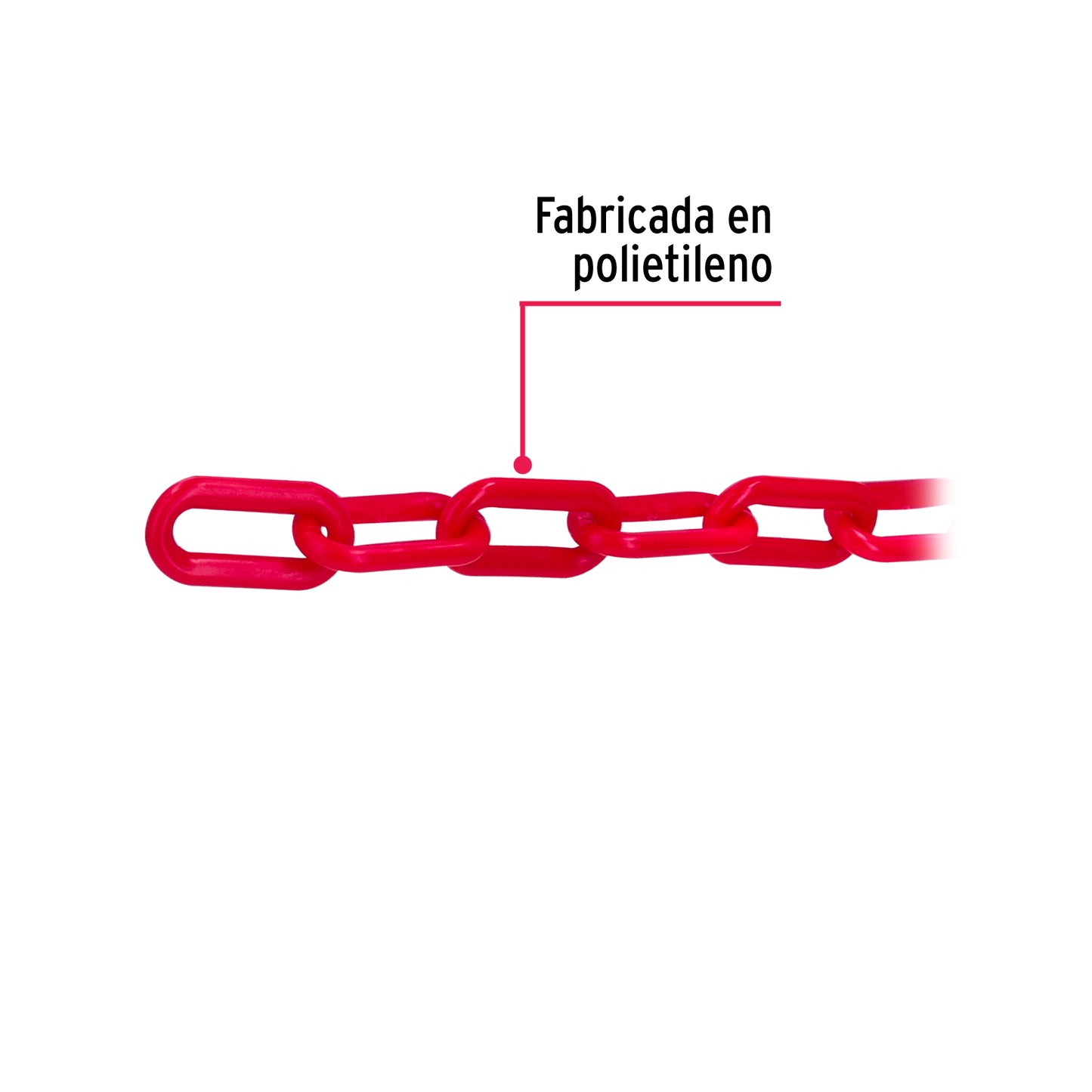 CAPL-8R Metro de cadena de plástico de 8mm, roja