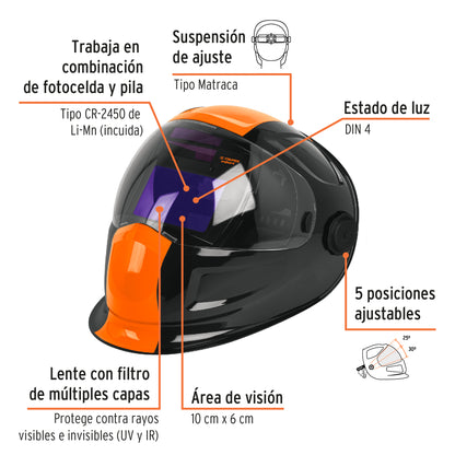 CAREL-913DX Careta digital para soldar, sombra 9 a 13, Truper Expert