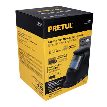 CAREL-913P1 Careta electrónica para soldar sombra 9a13 Pretul con micas