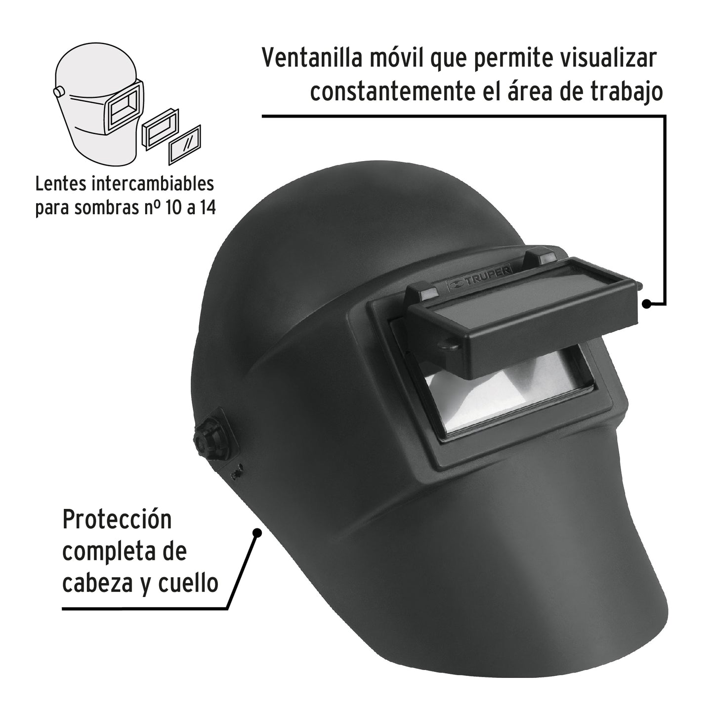 CASO-3 Careta para soldar, ergonómica