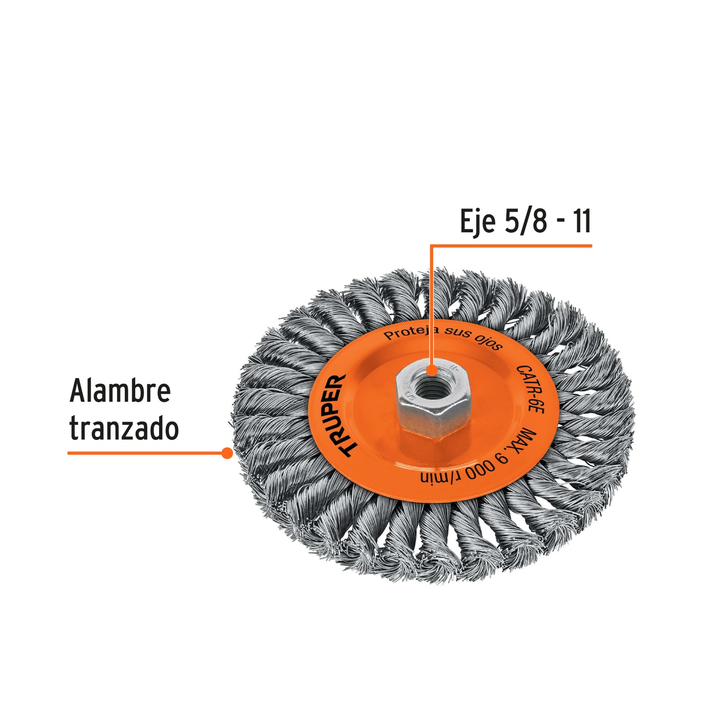 CATR-6E Grata trenzado, 6 x 3/4' para esmeriladora