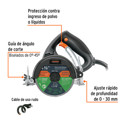 CAZ-EL-4-1/2N2 Corta de baldosas eléctrico 4 1/2", industrial