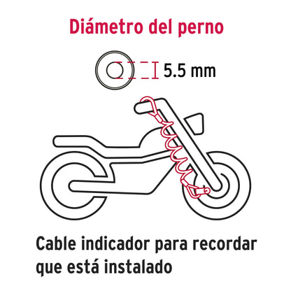 CB-55 Candado para disco de motocicleta, perno de 5.5 mm