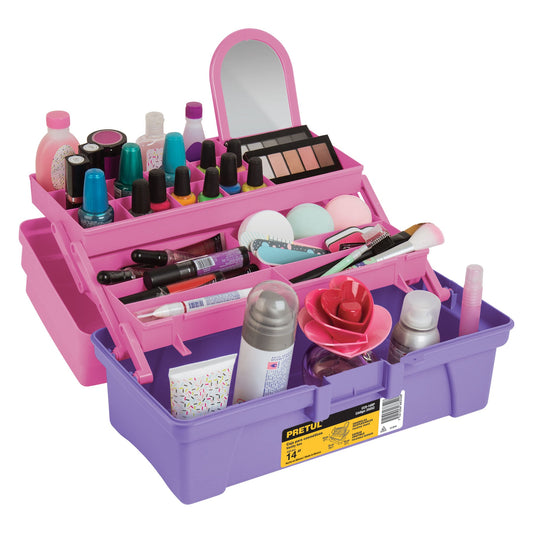 CCO-14RP Caja cosmetiquera 14", rosa/morado