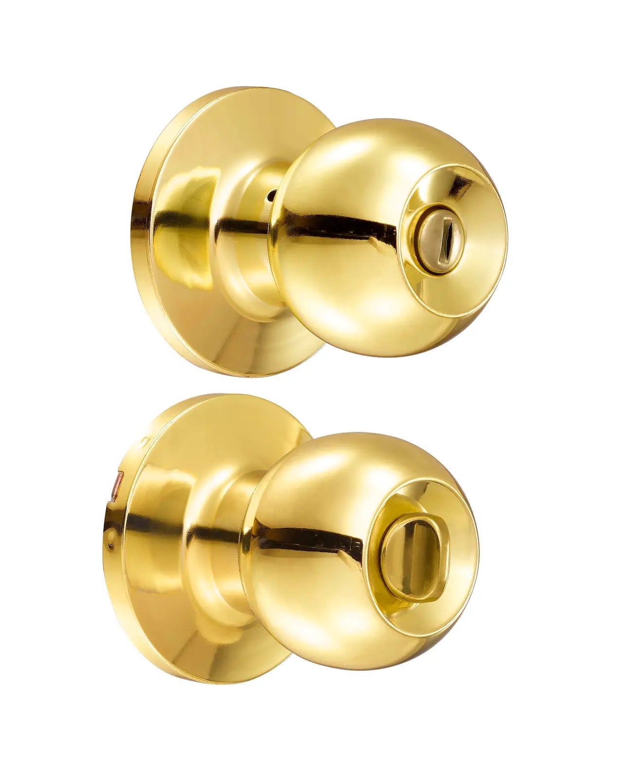 16PO Pomo tubular de bola para alcoba, latón brillante, Lock
