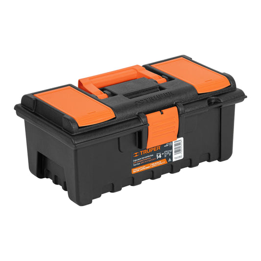 CHA-14NC Caja plástica 14" con compartimentos, naranja