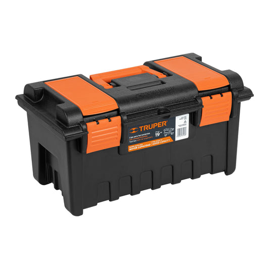 CHA-19NC Caja plástica 19" con compartimentos, naranja