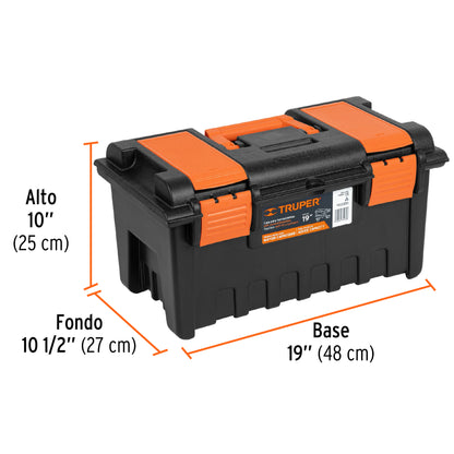 CHA-19NC Caja plástica 19" con compartimentos, naranja