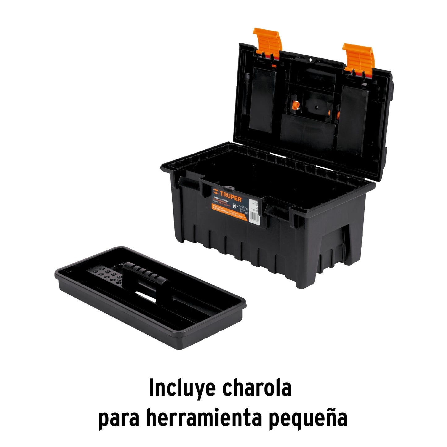 CHA-19NC Caja plástica 19" con compartimentos, naranja