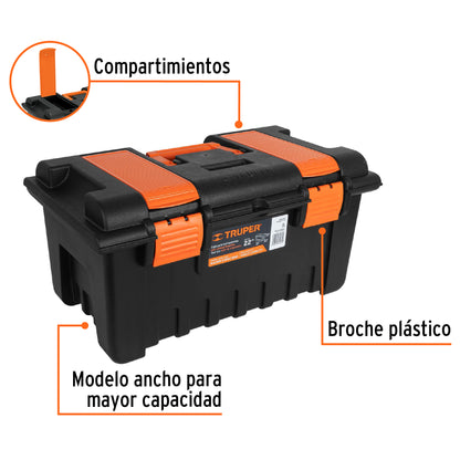 CHA-22NC Caja plástica 22" con compartimentos, naranja