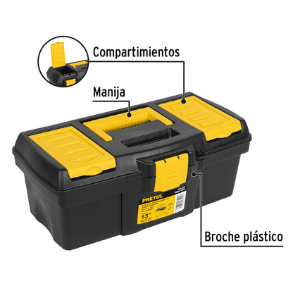 CHP-13CP Caja plástica 13" con compartimentos, Pretul