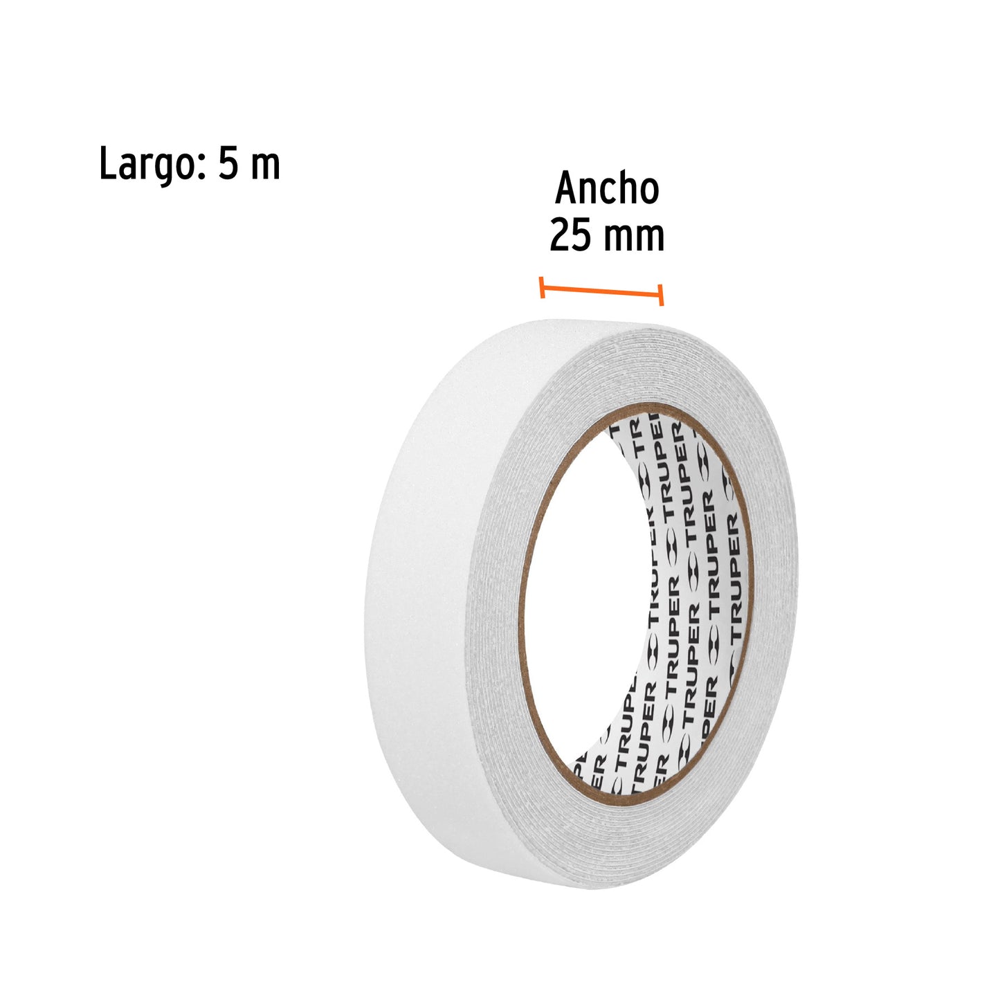 CAD-25RT Cinta adhesiva antiderrapante en rollo, 25 mm, transparente