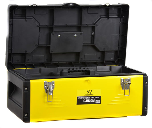 CJH22M Caja de herramientas metálica con tapa plástica 22" - 55.9 cm, reforzada, Ferton