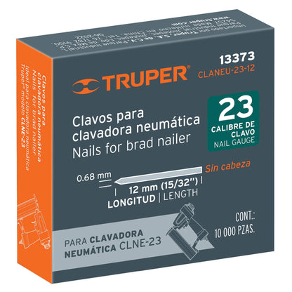 CLANEU-23-12 Clavos para clavadora neumática CLNE-23, 12mm, 10000 pzas
