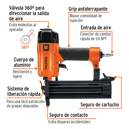 CLNE-18 Clavadora neumática, profesional, calibre 18