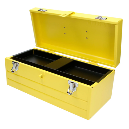 CM16 Caja metálica amarilla con charola 16" X 7" X 6"