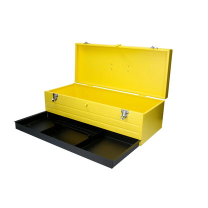 CM24 Caja metálica amarilla con charola 23" X 9" X 7"