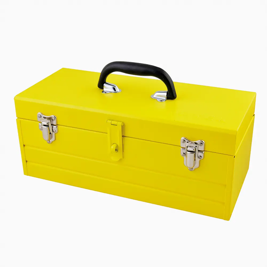 CM24 Caja metálica amarilla con charola 23" X 9" X 7"