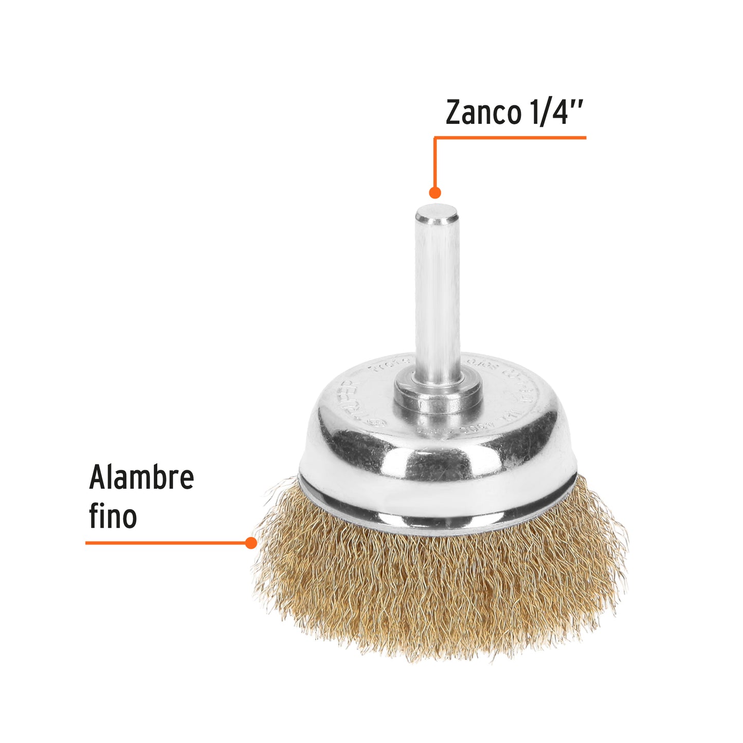 CO-1-3/4F Grata de copa, alambre fino, 1-3/4' para taladro