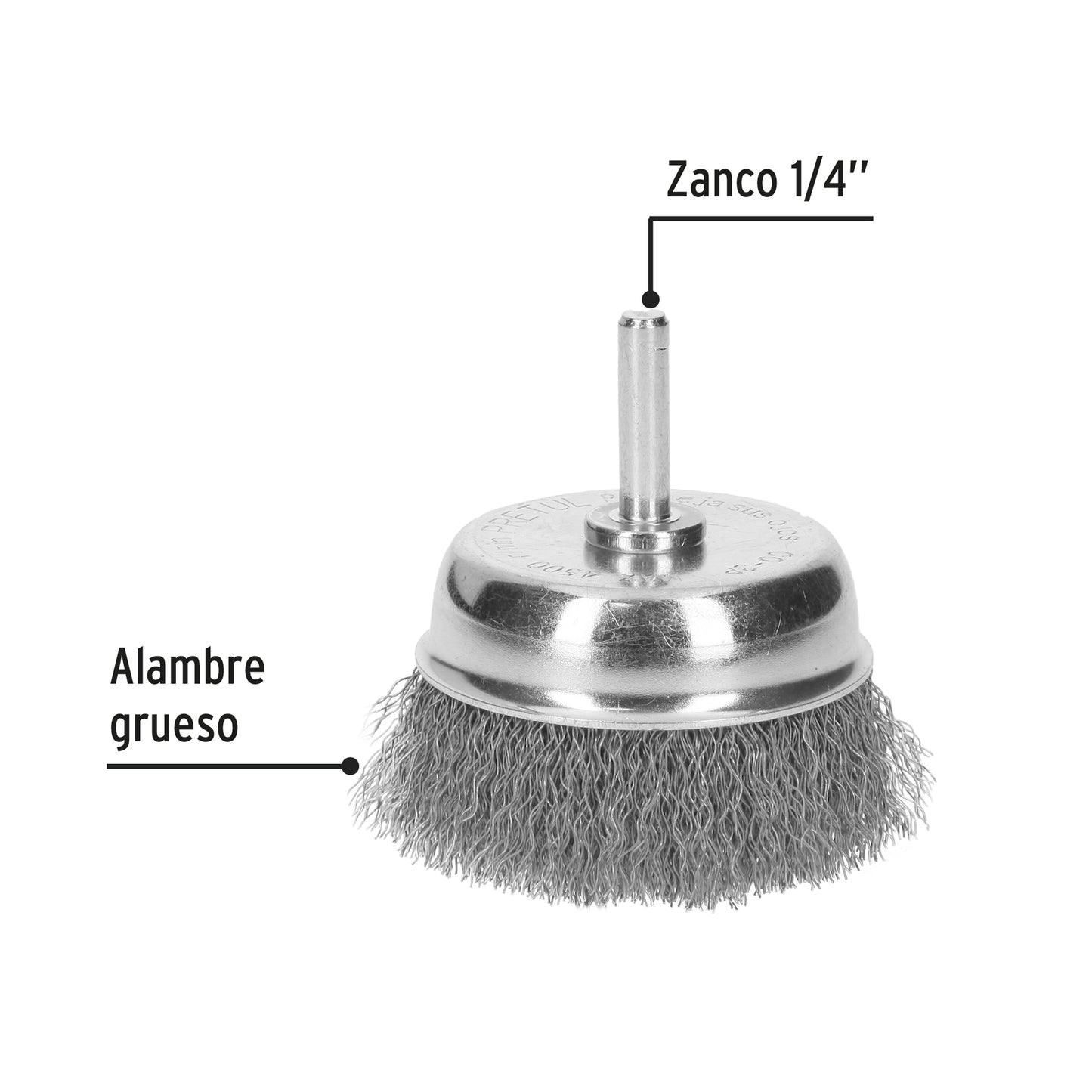 CO-3P Carda de copa, alambre grueso, calibre 0.3 mm, 2-3/4', Pretul