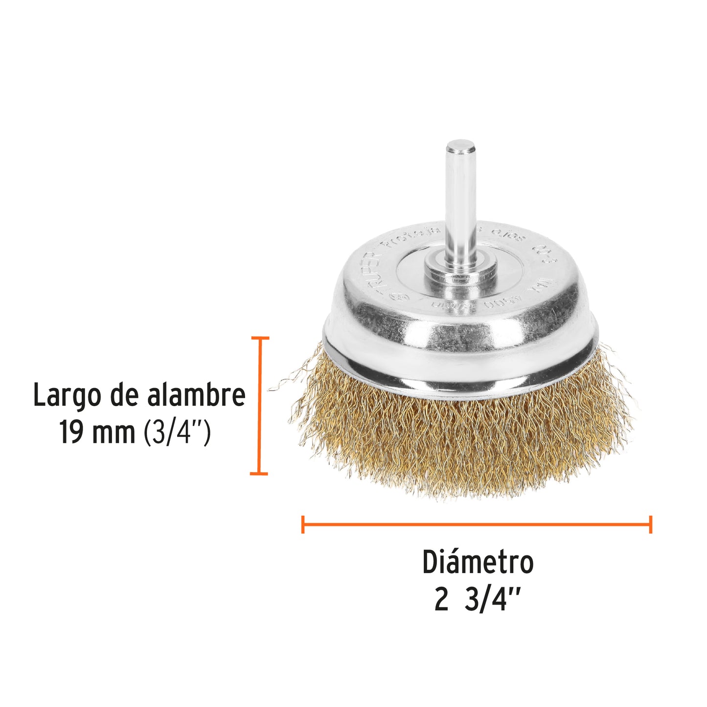 CO-3 Grata de copa, alambre grueso, 2-3/4' para taladro