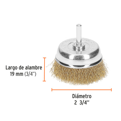 CO-3 Grata de copa, alambre grueso, 2-3/4' para taladro