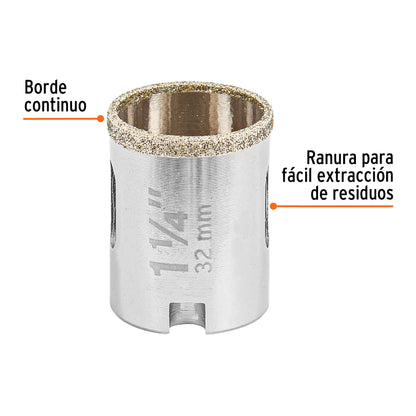 COAZ-1-1/4 Sierra copa borde continuo diamantado 1-1/4"