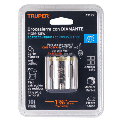 COAZ-1-3/8 Sierra copa borde continuo diamantado 1-3/8"