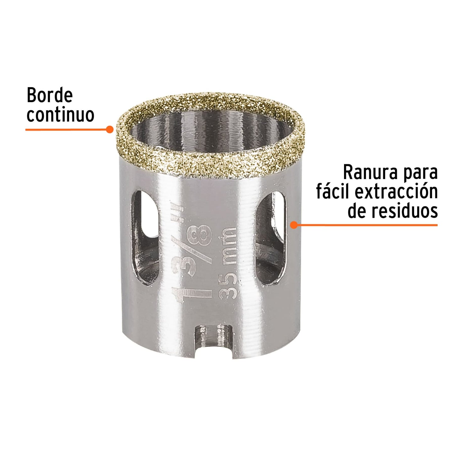 COAZ-1-3/8 Sierra copa borde continuo diamantado 1-3/8"