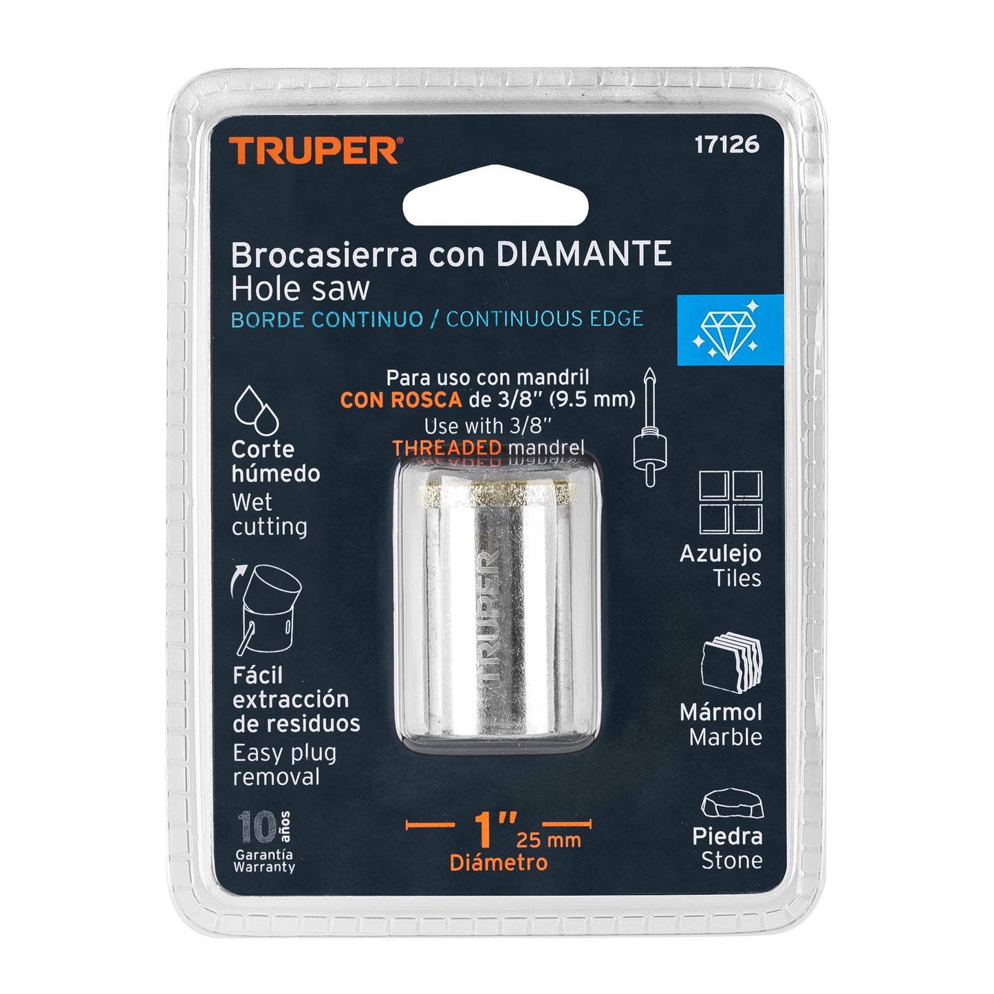 COAZ-1 Sierra copa borde continuo diamantado 1"