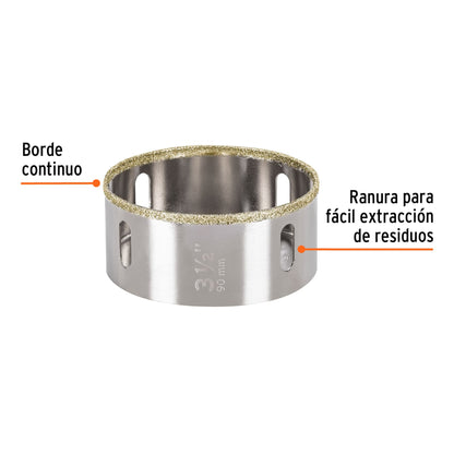COAZ-3-1/2 Sierra copa borde continuo diamantado 3-1/2"