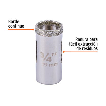 COAZ-3/4 Sierra copa borde continuo diamantado 3/4"