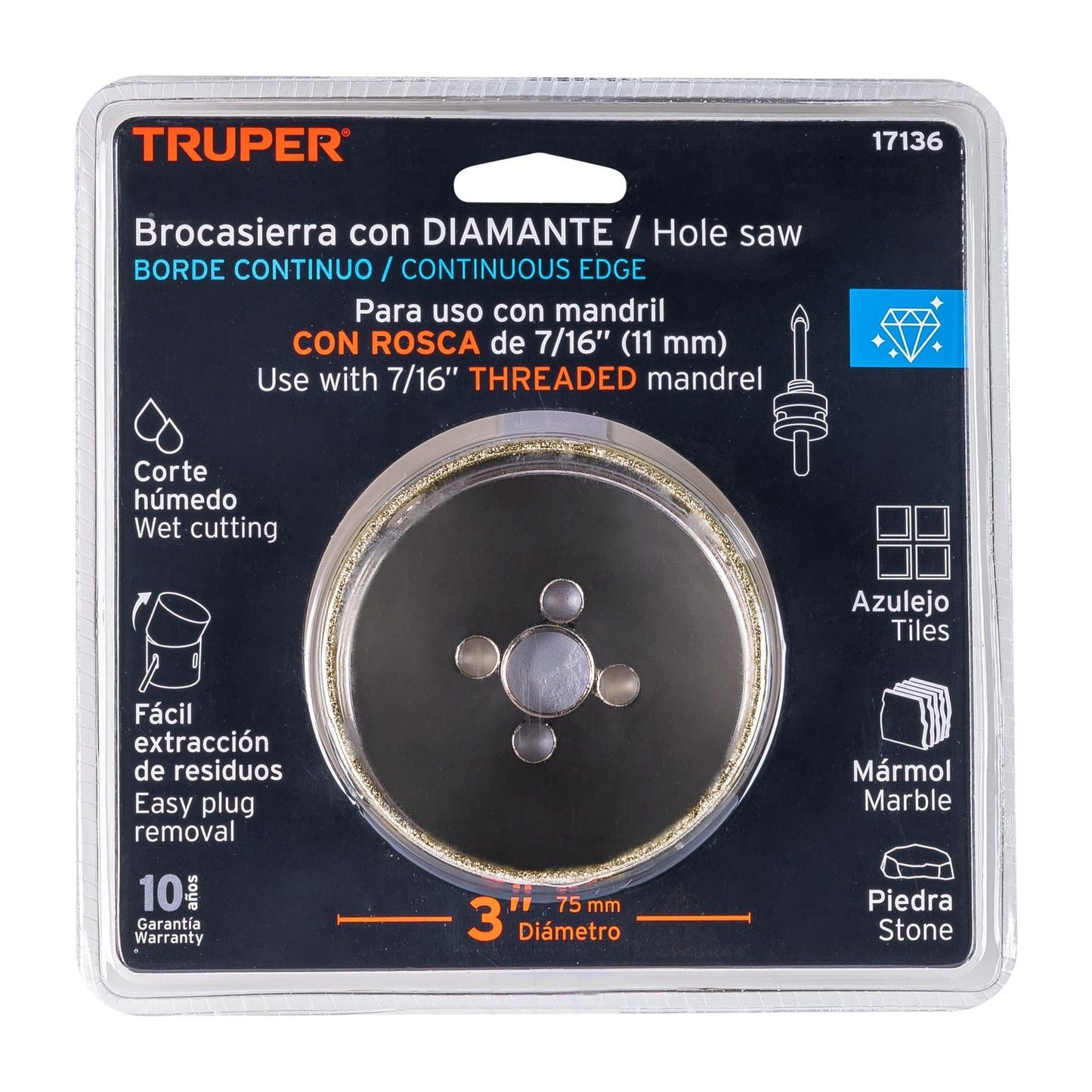 COAZ-3 Sierra copa borde continuo diamantado 3"