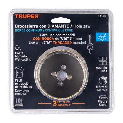 COAZ-3 Sierra copa borde continuo diamantado 3"