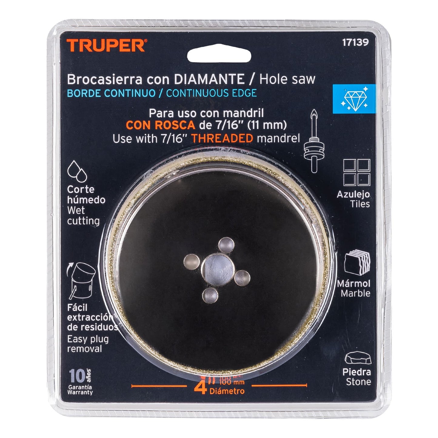 COAZ-4 Sierra copa borde continuo diamantado 4"