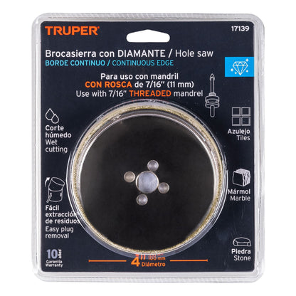 COAZ-4 Sierra copa borde continuo diamantado 4"
