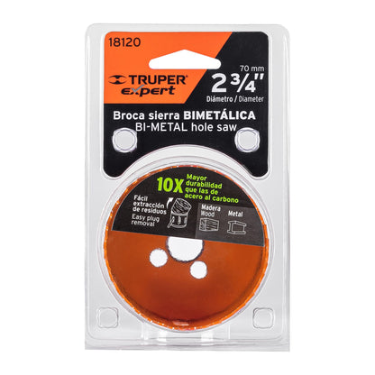 COBI-2-3/4 Sierra copa bimetálica 2-3/4", para mandril de 7/16"
