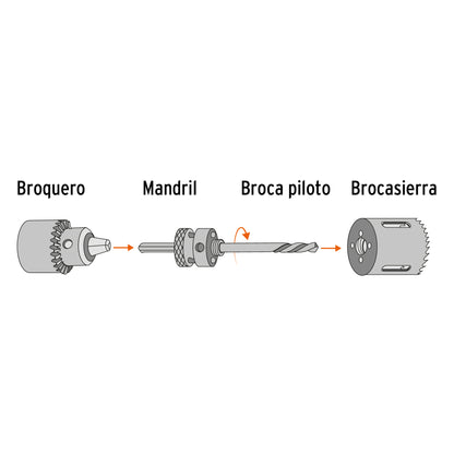 COBI-2-3/8 Sierra copa bimetálica 2-3/8", para mandril de 7/16"