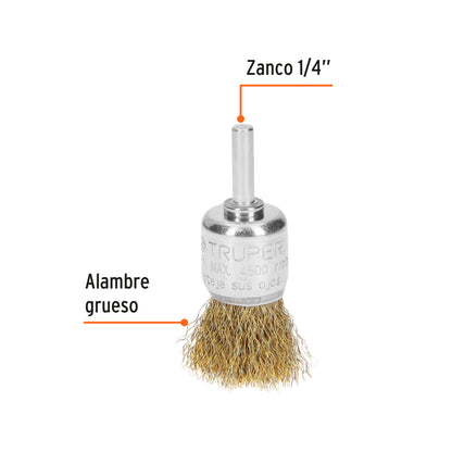 COM-1 Grata de copa, alambre grueso, 1' para taladro