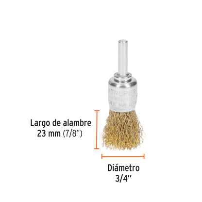 COM-3/4 Grata de copa, alambre grueso, 3/4' para taladro