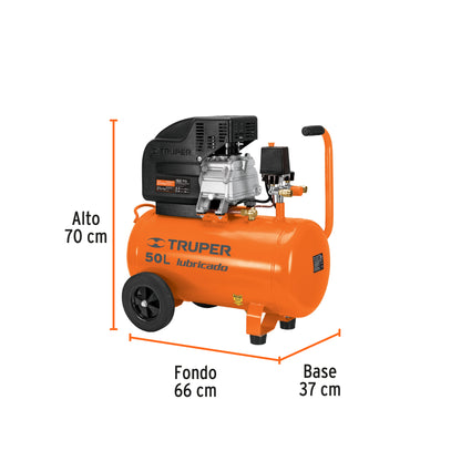 COMP-50LT Compresor 50 L lubricado 3-1/2HP (potencia máxima) 120 V